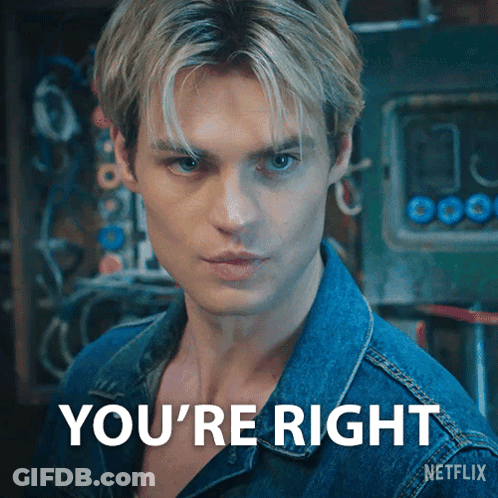 Man In Denim Jacket Saying You're Right GIF