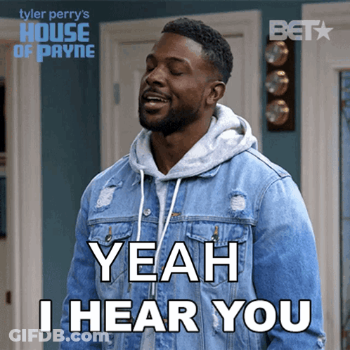 Man In Denim Jacket Says Yeah I Hear You GIF