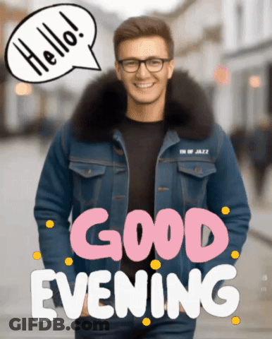 Man In Denim Jacket With Fur Collar Says Good Evening GIF