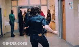 Man In Denim Shirt Dancing GIF