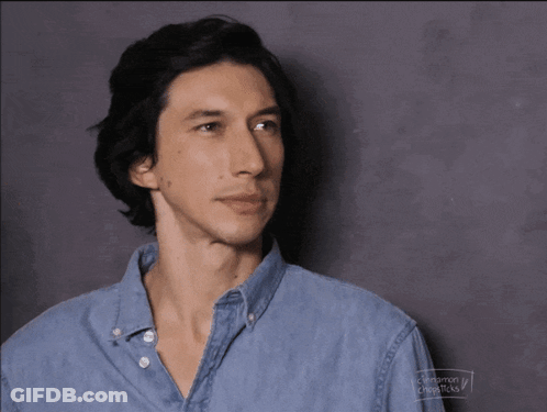 Man In Denim Shirt Looking Away GIF