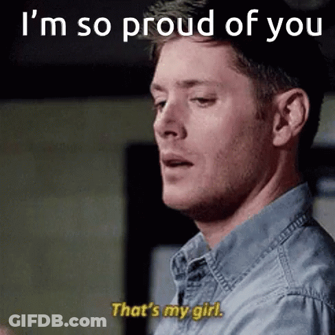 Man In Denim Shirt Says I'm So Proud Of You That's My Girl GIF