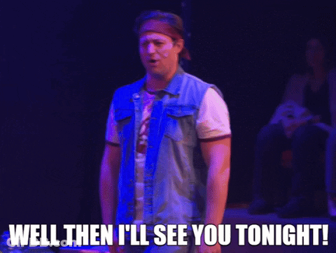 Man In Denim Vest Says Well Then I'll See You Tonight Onstage GIF