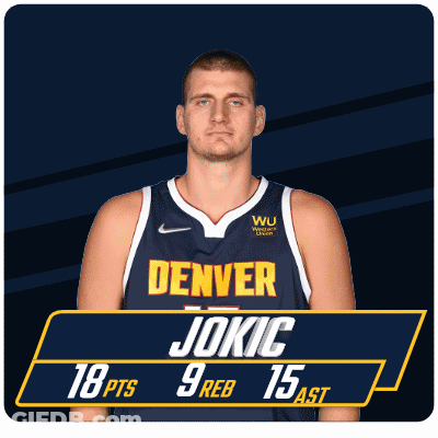 Man In Denver Jersey 18 Pts 9 Reb 15 Ast GIF