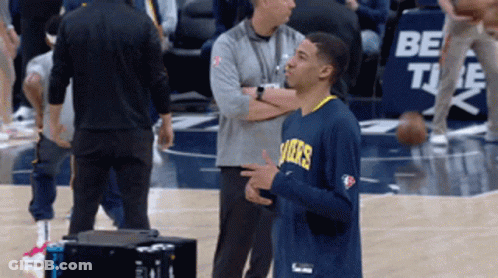 Man In Denver Nuggets Shirt Talking GIF