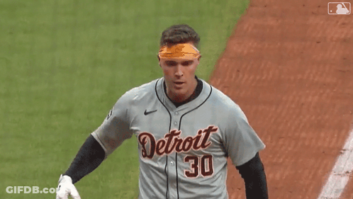 Man In Detroit 30 Jersey Arms Up GIF