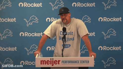 Man In Detroit Hitting Club Shirt At Meijer Performance Center GIF