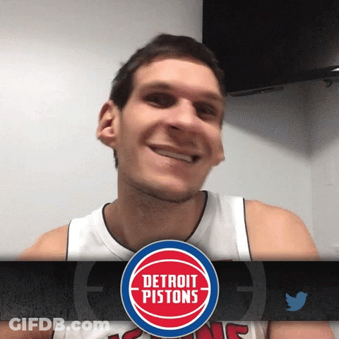 Man In Detroit Pistons Jersey Smiling GIF