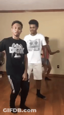 Man In DGK T-Shirt Dancing With Another Man GIF