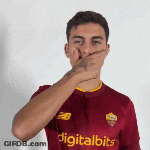 Man In DigitalBits Jersey Covering Mouth GIF