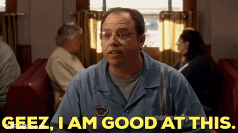Man In Diner Saying Geez I Am Good At This GIF
