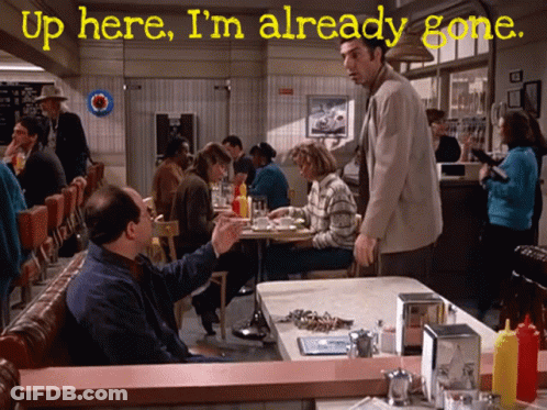 Man In Diner Saying Up Here I'm Already Gone GIF