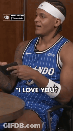 Man In Disney Orlando Jersey Says I Love You GIF
