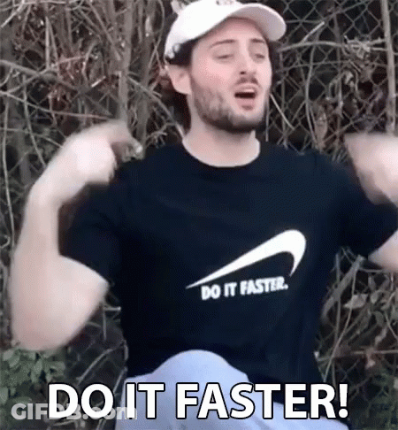 Man In Do It Faster Nike Shirt Flexing GIF