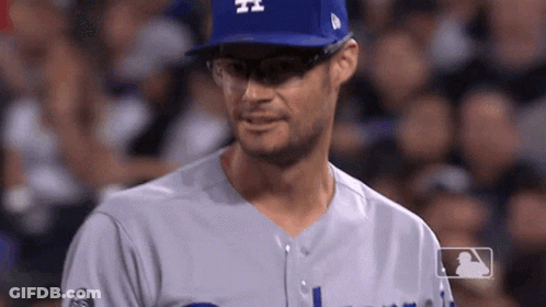 Man In Dodgers Hat And Glasses GIF