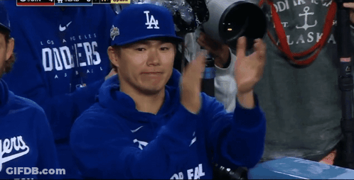 Man In Dodgers Hat And Hoodie GIF