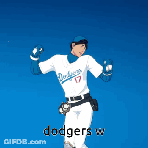 Man In Dodgers Jersey Dancing GIF