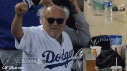 Man In Dodgers Jersey Giving Thumbs Up GIF