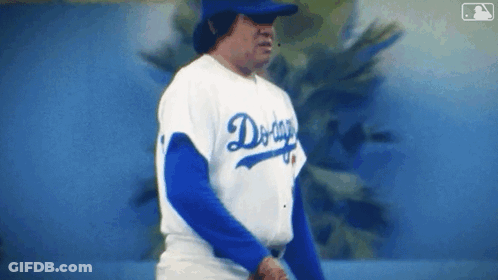 Man In Dodgers Jersey On Baseball Field GIF