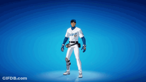 Man In Dodgers Uniform GIF