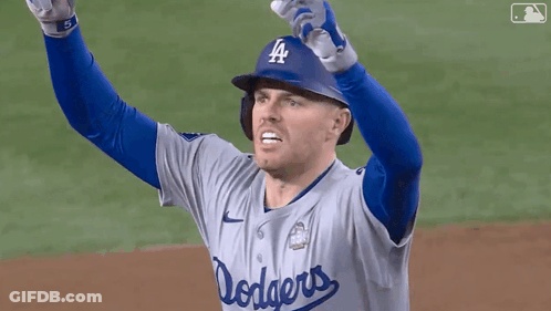 Man In Dodgers Uniform Screaming GIF