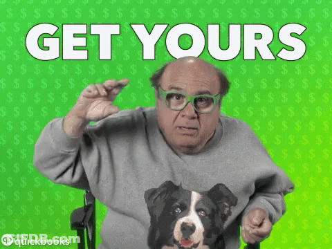 Man In Dog Sweater Pointing Saying Get Yours GIF