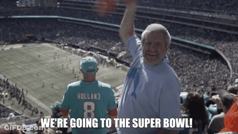 Man In Dolphins Jersey Says We're Going To The Superbowl GIF