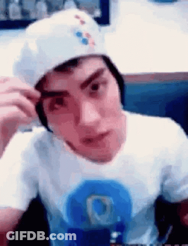 Man In Domino's Hat And D T-Shirt GIF