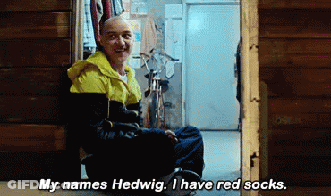 Man In Doorway Saying My Names Hedwig I Have Red Socks GIF