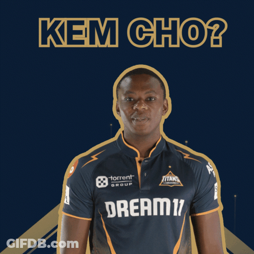 Man In Dream11 Shirt Holding Bat Over Head GIF