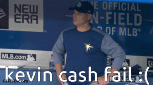 Man In Dugout Kevin Cash Fail GIF