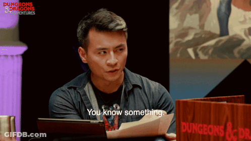 Man In Dungeons & Dragons Shirt Saying You Know Something GIF