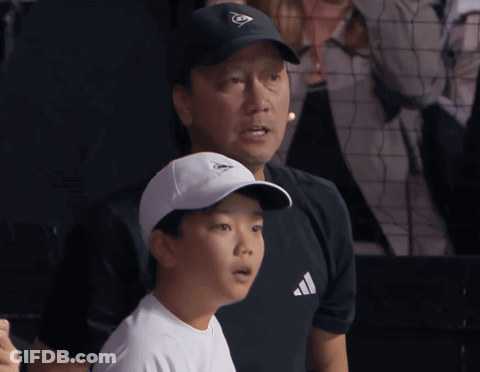 Man In Dunlop Hat With Boy In White Adidas Shirt GIF