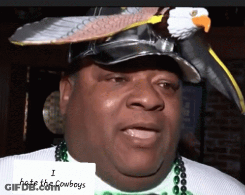 Man In Eagle Hat I Hate Cowboys GIF