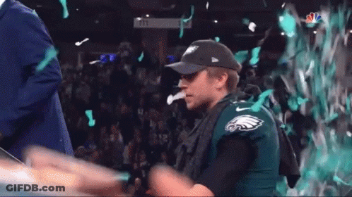 Man In Eagles Jersey Dancing In Crowd GIF