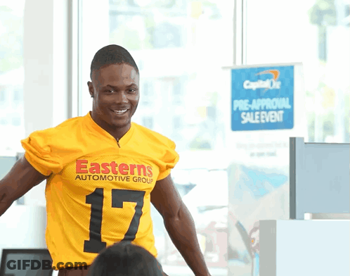 Man In Easterns Automotive Group Jersey GIF