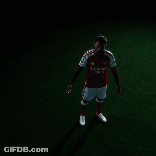 Man In Emirates Fly Better Jersey On Field GIF