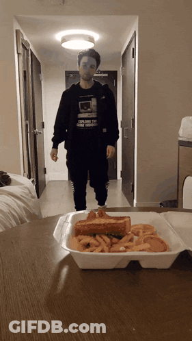 Man In Explore The Great Unknown Shirt GIF
