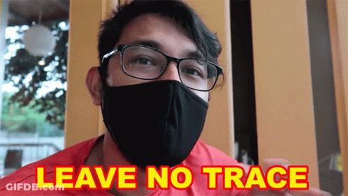 Man In Face Mask And Glasses Says Leave No Trace GIF