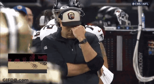 Man In Falcons Hat Covering Face GIF