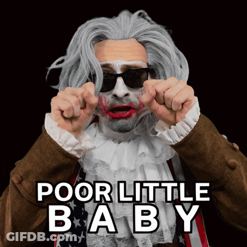 Man In Fancy Dress With Poor Little Baby GIF