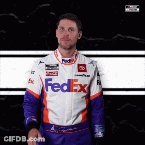 Man In FedEx Uniform Black White Background GIF