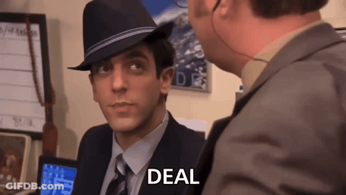 Man In Fedora Talking Deal GIF