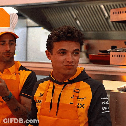 Man In Ferrari Apron And Shirt GIF