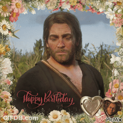 Man In Field Saying Happy Birthday GIF