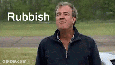 Man In Field With Car And Rubbish On Face GIF