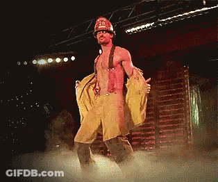 Man In Firefighter Costume Dancing GIF