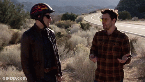 Man In Flame Helmet Talking GIF
