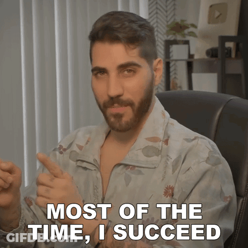 Man In Floral Jacket Saying I Succeeded GIF