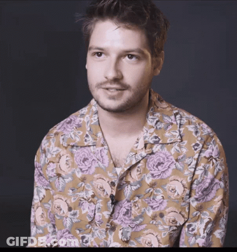 Man In Floral Purple Shirt GIF